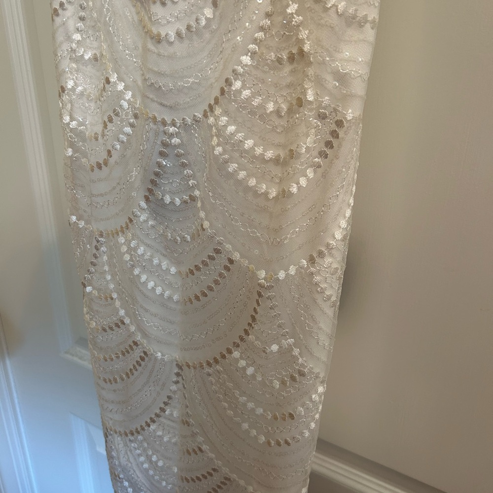 Lulus Darling Deco White Scalloped Sequin Backless Mini Dress- NWT - Picture 5 of 10